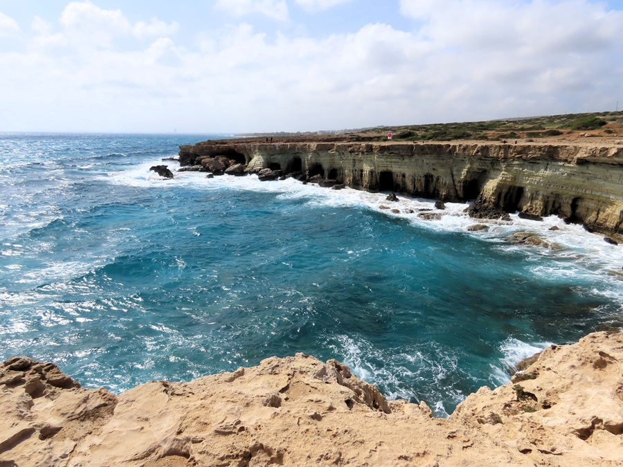 Sea caves on the Cyprus coast &copy; Gina Nichol